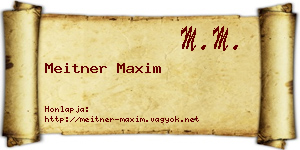 Meitner Maxim névjegykártya